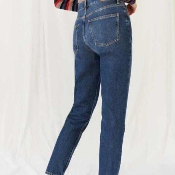 NWT Anthropologie M.i.H High Rise Slim Fit Jeans Size 29 Dark Blue Wash Denim - Picture 2 of 9